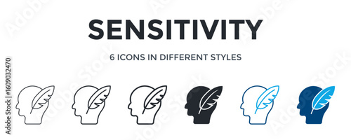Sensitivity Icon In Different Style Vector Illustration. Designed In Thin Line, Regular Line, Bold Line, Glyph, Color Line, And Color Glyph Style Can Be Used For Web