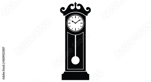 Silhouette of a Classic Grandfather Clock