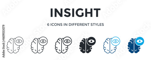 Insight Icon In Different Style Vector Illustration. Designed In Thin Line, Regular Line, Bold Line, Glyph, Color Line, And Color Glyph Style Can Be Used For Web