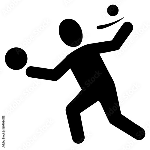 Dynamic silhouette of a bowler throwing with precision and power, perfect for sports, fitness, and active lifestyle concepts, a vector-based modern design