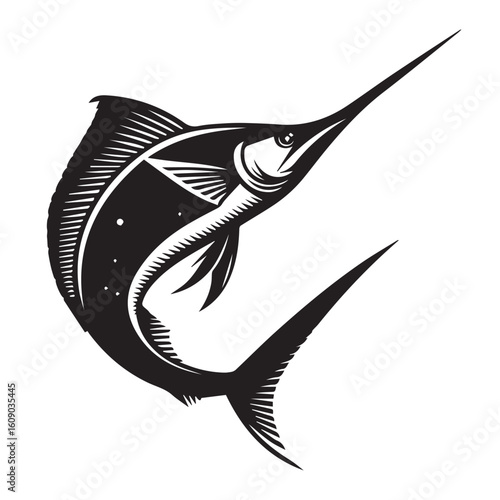 Sword fish on a white background