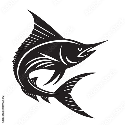 Sword fish on a white background