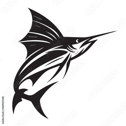 Sword fish on a white background