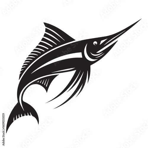 Sword fish on a white background