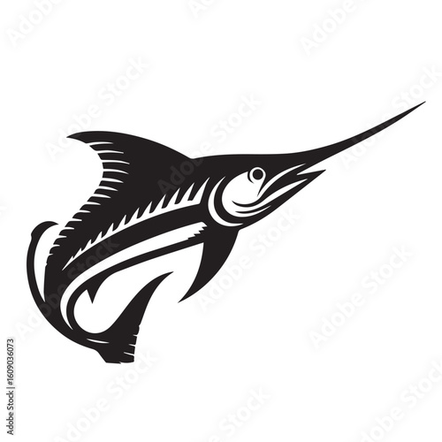 Sword fish on a white background
