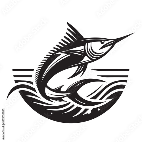 Sword fish on a white background