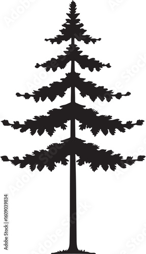 Minimalist black silhouette of a bird in flight isolated on transparent background