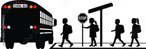 Silhouette of a woman in a bus, vector illustration of people at work