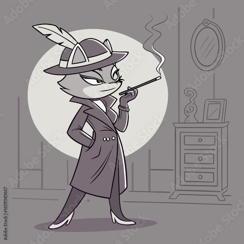 cartoon illustration of a man with a sword