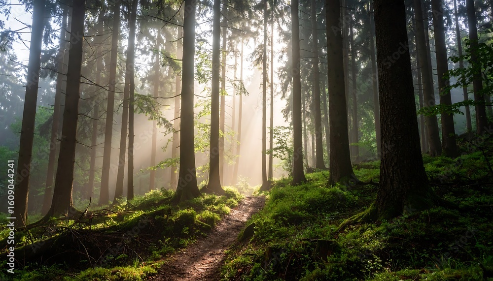 Obraz premium Misty forest path