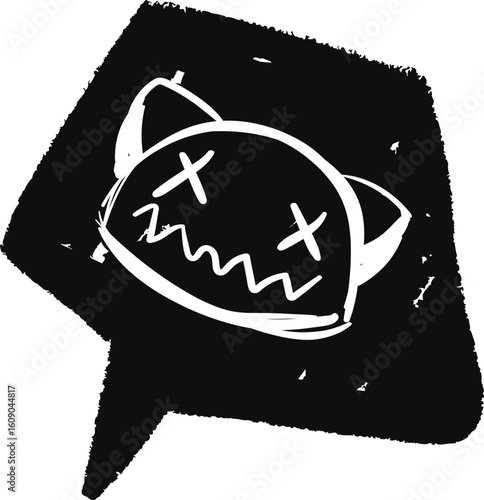 Crayon doodle speech bubbles with colorful chalk lines and abstract swear words. Angry expressions, rude symbols, curse shapes. Vector hand drawn conversation cloud with bad, negative emotion