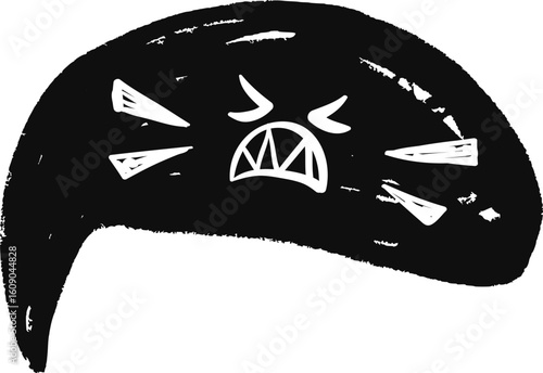 Crayon doodle speech bubbles with colorful chalk lines and abstract swear words. Angry expressions, rude symbols, curse shapes. Vector hand drawn conversation cloud with bad, negative emotion