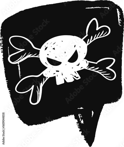 Crayon doodle speech bubbles with colorful chalk lines and abstract swear words. Angry expressions, rude symbols, curse shapes. Vector hand drawn conversation cloud with bad, negative emotion