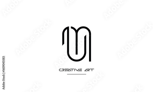 MU, UM, M, U abstract letters logo monogram