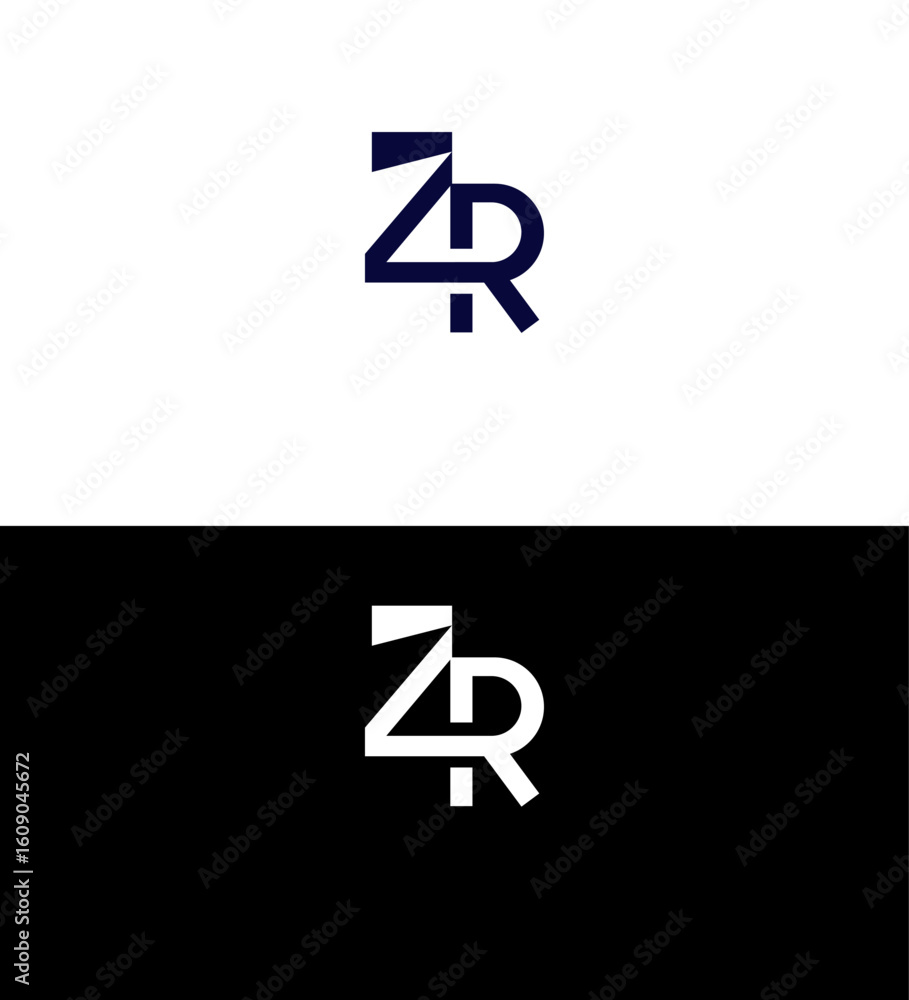 Fototapeta premium ZR Minimalist Logo Design Branding Identity for Startups