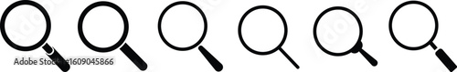 Search Icon vector illustration. Magnifier or loupe sign. Magnifier loupe sign, isolated on transparent background.
