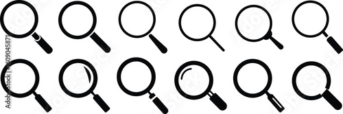 Search Icon vector illustration. Magnifier or loupe sign. Magnifier loupe sign, isolated on transparent background.
