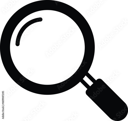 Search Icon vector illustration. Magnifier or loupe sign. Magnifier loupe sign, isolated on transparent background.
