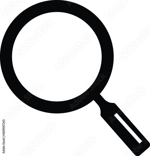 Search Icon vector illustration. Magnifier or loupe sign. Magnifier loupe sign, isolated on transparent background.

