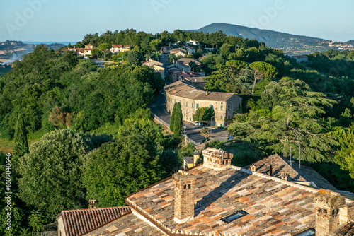 Fototapeta Naklejka Na Ścianę i Meble -  Offagna is a charming medieval hilltop town in central Italy’s Marche region, known for its well-preserved fortress, narrow cobbled streets, and panoramic views of the surrounding countryside. 