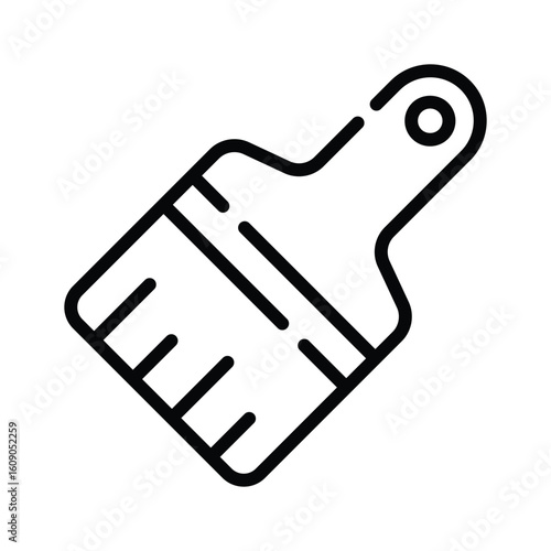Sleek linear icon of fine excavation brush tool