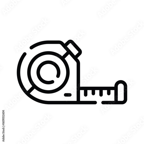 Premium outline style icon of coiled measuring tape