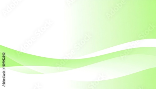 Abstract background with soft, flowing light green curves on a white backdrop