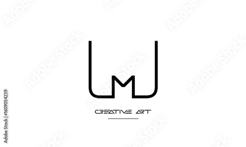 MU, UM, M, U abstract letters logo monogram