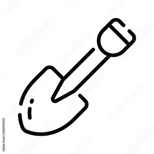 Trendy linear icon of heavy metal shovel