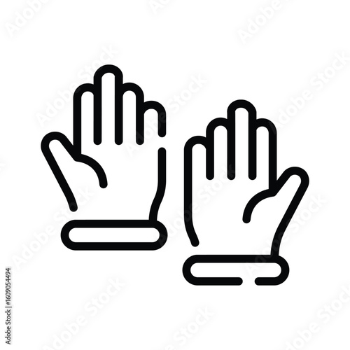 Easy to use outline style icon of protective gloves
