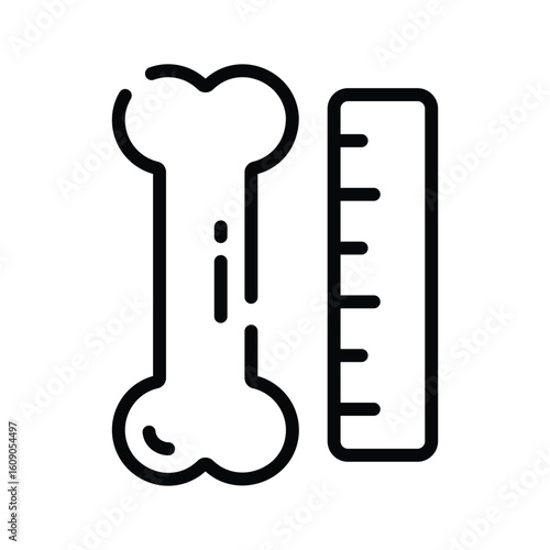 Modern linear icon of bone measurement calipers