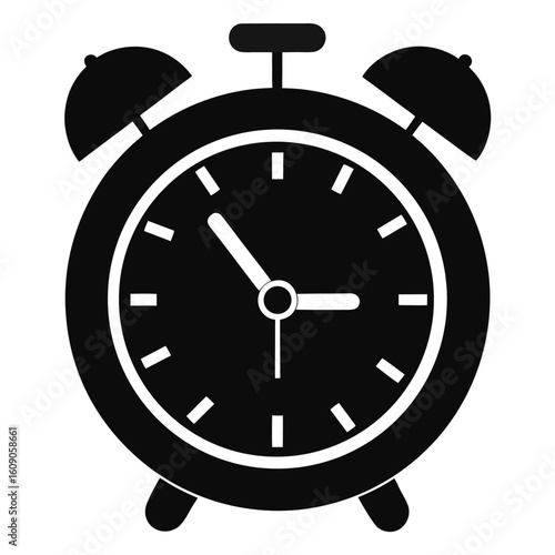alarm-clock-black-clour-icon-on-white-background.eps