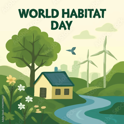 eco house with solar panels