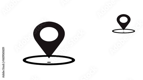 Animation of location pin icon concept, GPS icon.