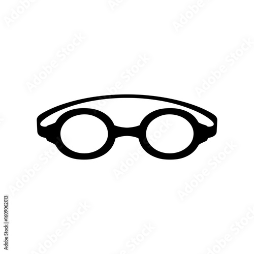Swimming goggles silhouette vector flat illustration design. 