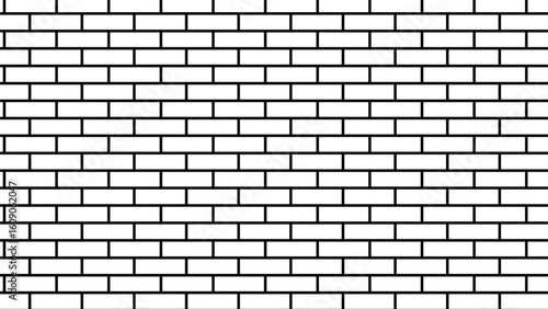 White rectangle mosaic tiles texture background. Classic white metro tile. Long wide picture.