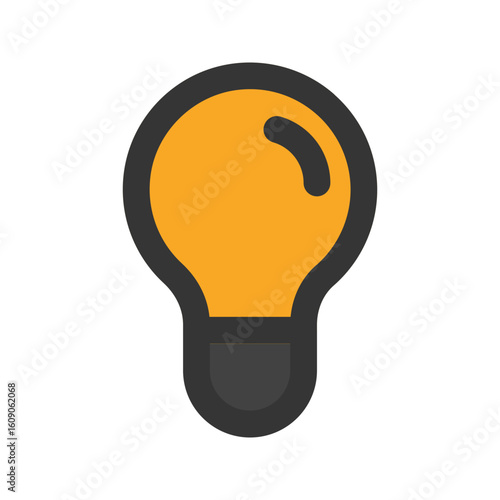 lightbulb flat line icon