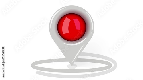 Animation of location pin icon concept, GPS icon.