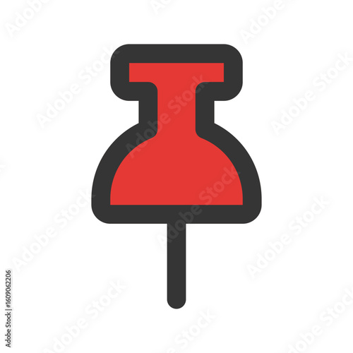 pin flat line icon