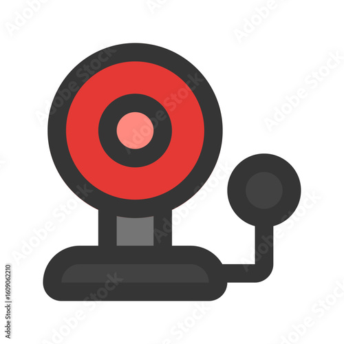 school bell flat line icon