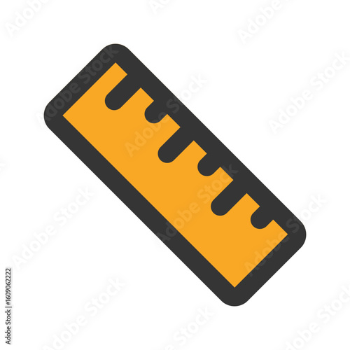 ruler flat line icon