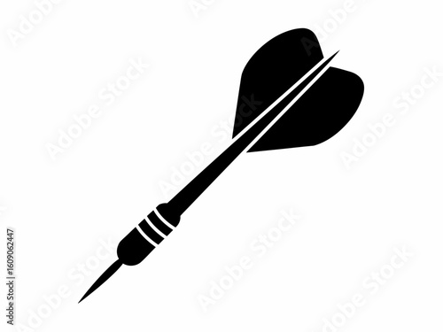 Dart icon vector silhouette illustration for target sports and games concept great for graphic design needs and game development projects
