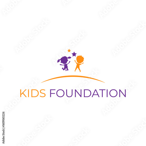 minimalist and simple kids foundation logo