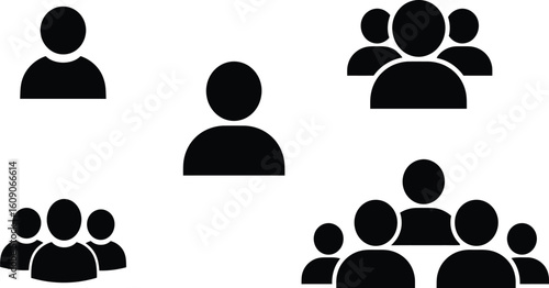 Icon crowd, Population icon, vector people computer. Communication group modern simple symbol. Human resource people, group characters, multiple people communication group icon set.