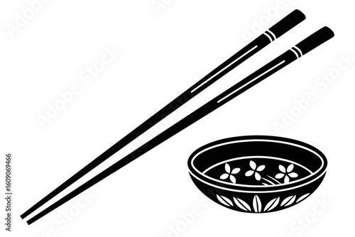 chopsticks and bowl