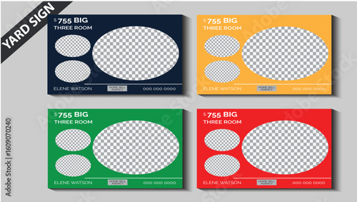 Home sale yard sign for outdoor advertising with four colour variants