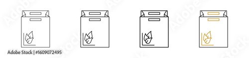 Cotton Bag icon set outline style with various sizes