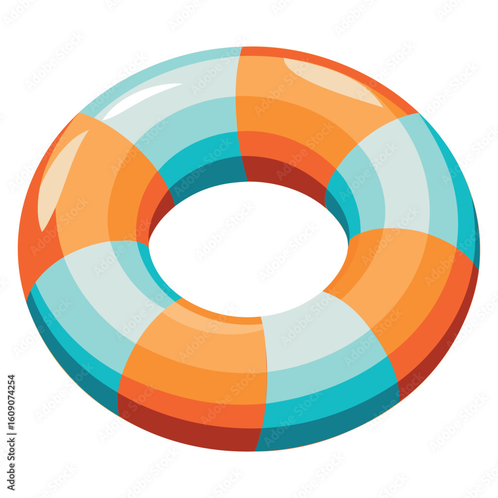 Obraz premium Colorful Inflatable Pool Float Ring Isolated on White