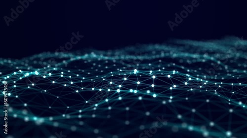 Waves transmit silent codes through a luminous matrix. Particles pulse with digital motion. 3D