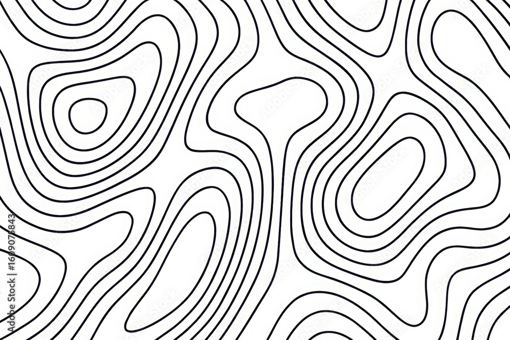 Abstract Organic Line Contour Background in Black and White Minimal Style Abstract Organic Line Contour Background in Black and White Minimal Style
